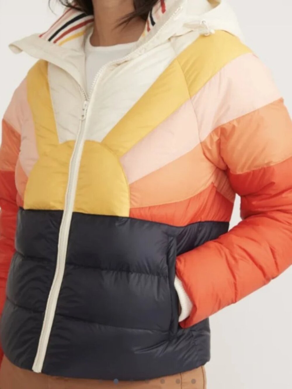Marine Layer Archive Apres Sunset Down Puffer Jacket Retro Ski Coat Medium - Picture 10 of 14